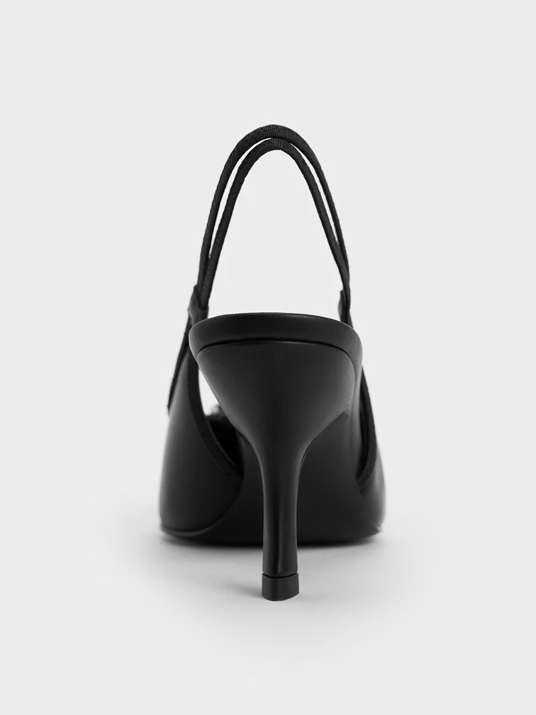 Anita Linen Buckled Pointed-Toe Slingback Pumps