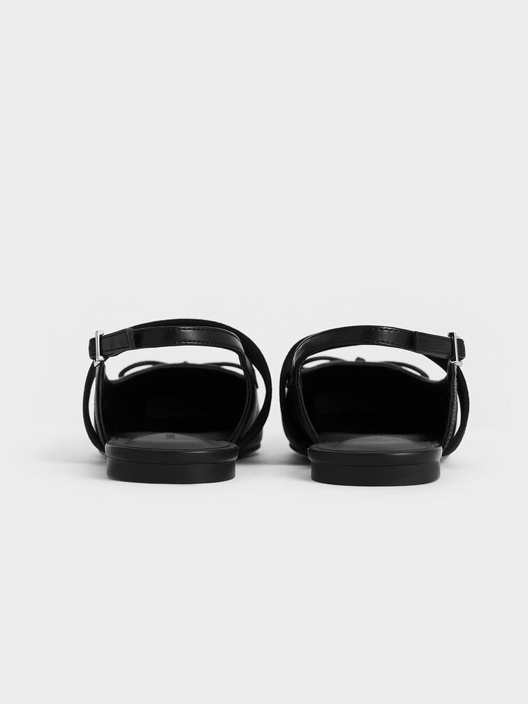 Lyric Mesh & Satin Bow Slingback Flats