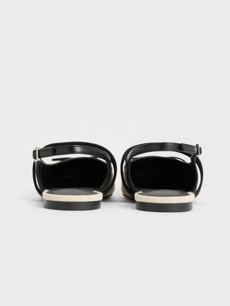 Lyric Mesh & Satin Bow Slingback Flats