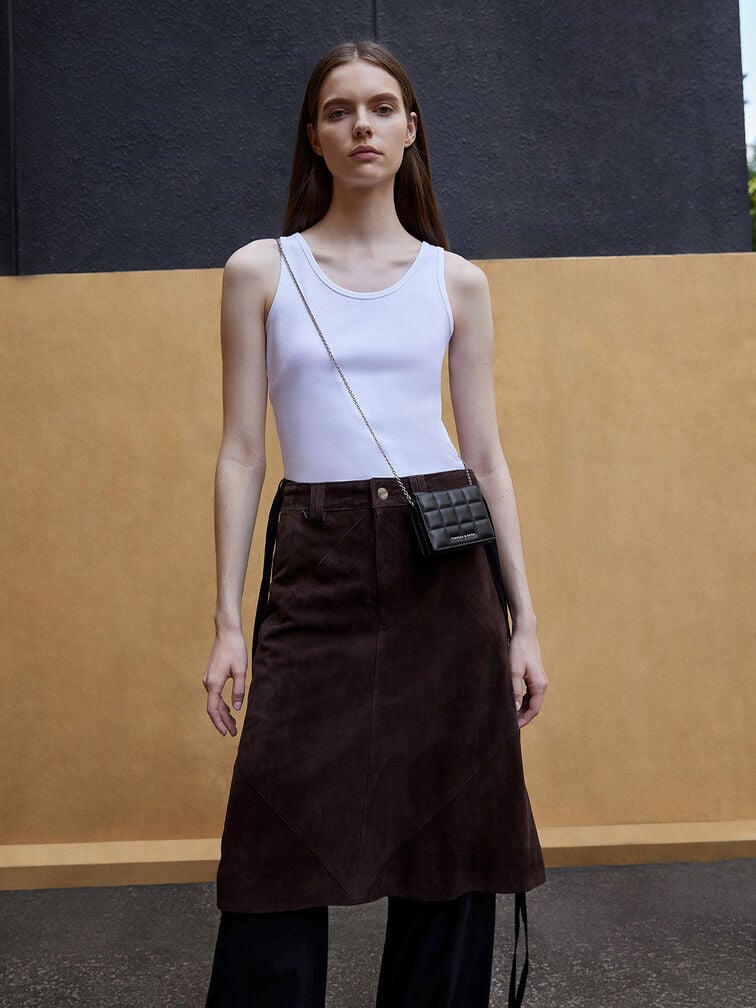 Cassia Quilted Chain-Handle Mini Wallet