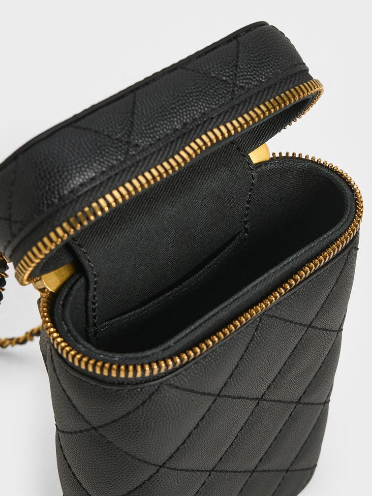 Apfra Quilted Elongated Mini Rectangular Bag