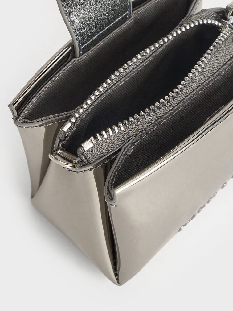 Bosie Metallic Top Handle Pouch