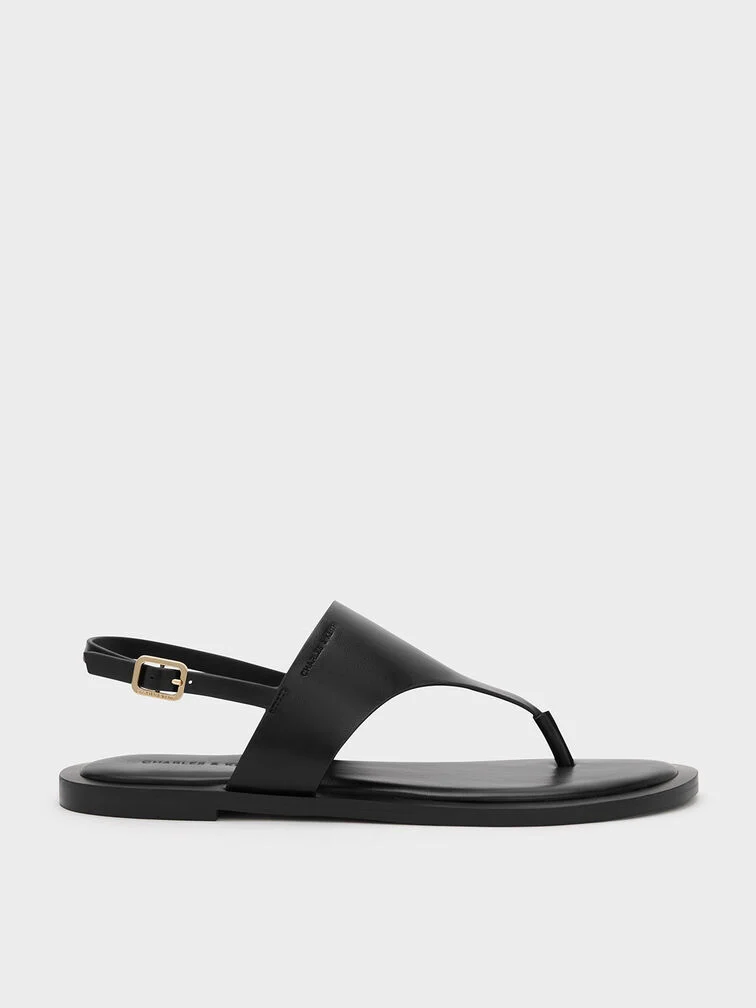 V-Strap Slingback Thong Sandals
