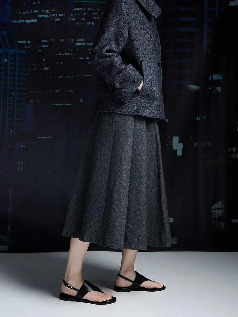 V-Strap Slingback Thong Sandals