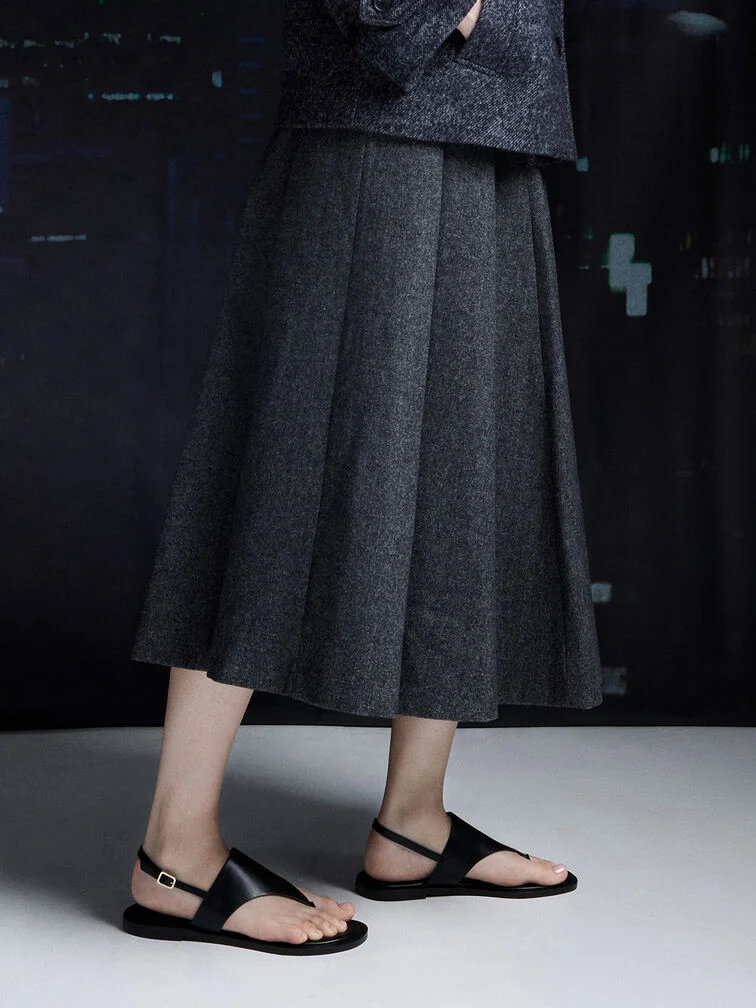 V-Strap Slingback Thong Sandals