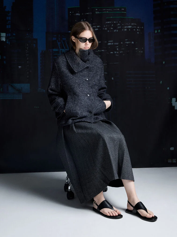 V-Strap Slingback Thong Sandals