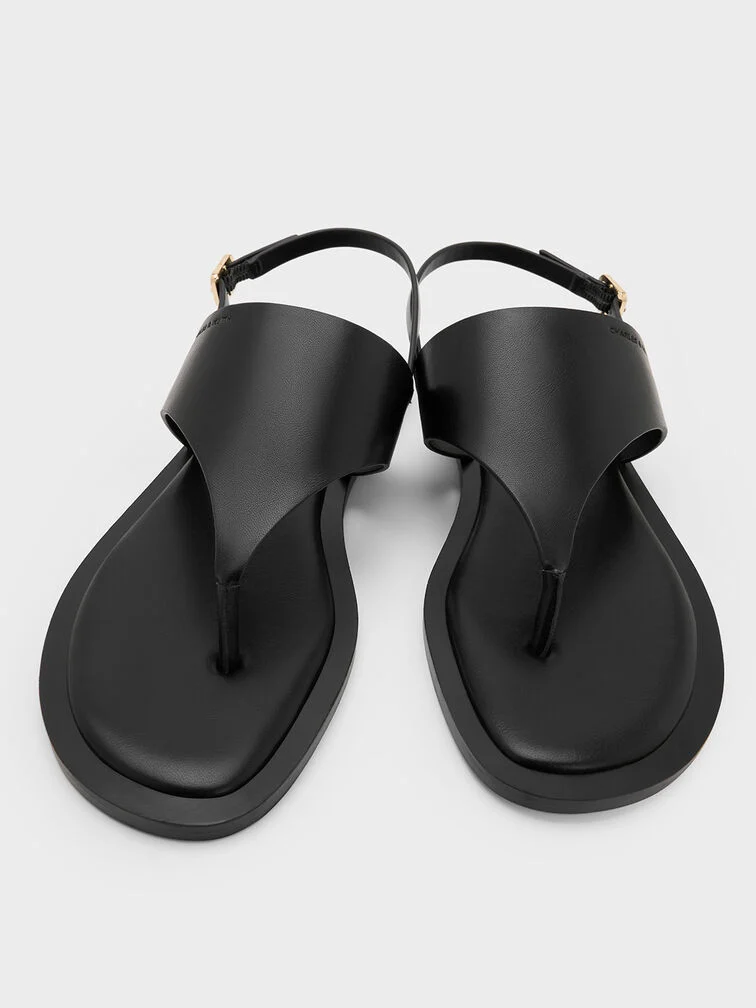 V-Strap Slingback Thong Sandals