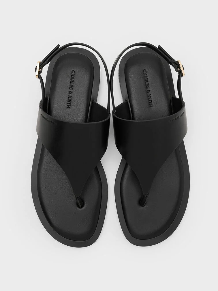 V-Strap Slingback Thong Sandals