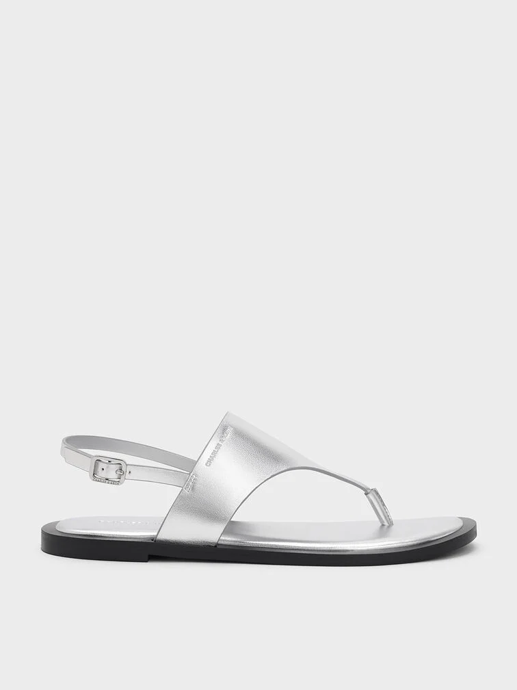 V-Strap Slingback Thong Sandals