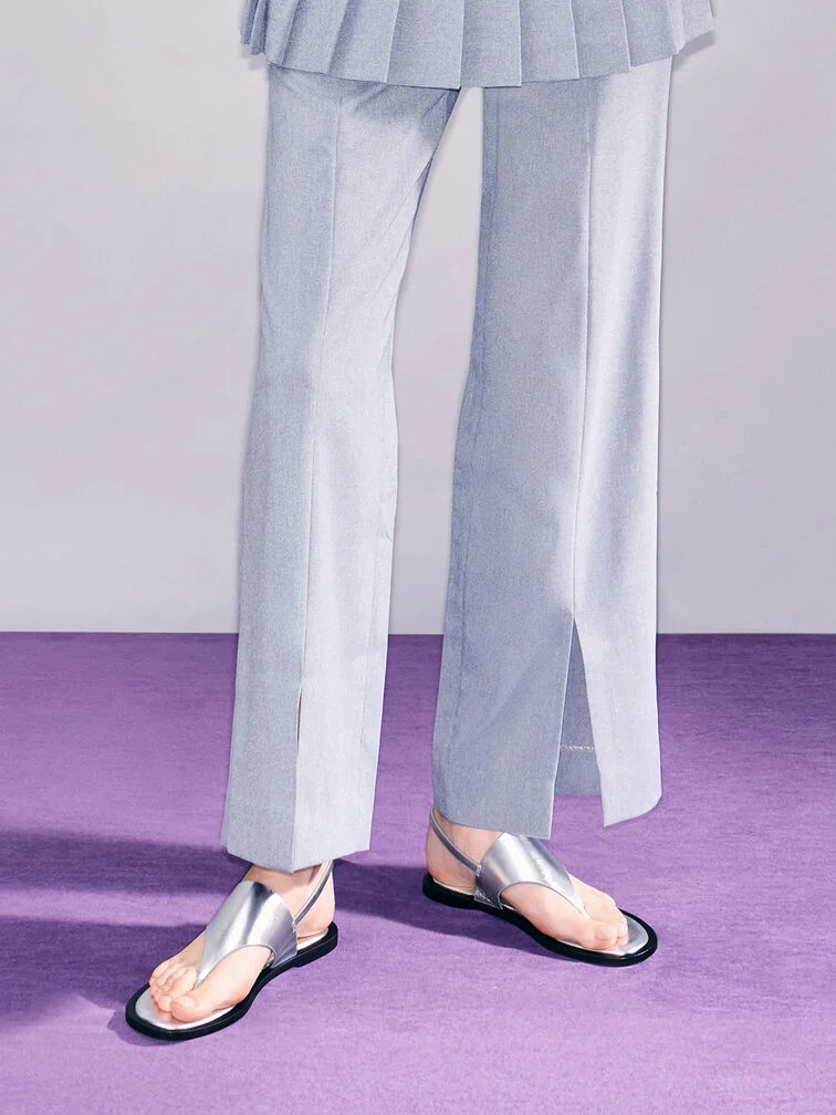 V-Strap Slingback Thong Sandals