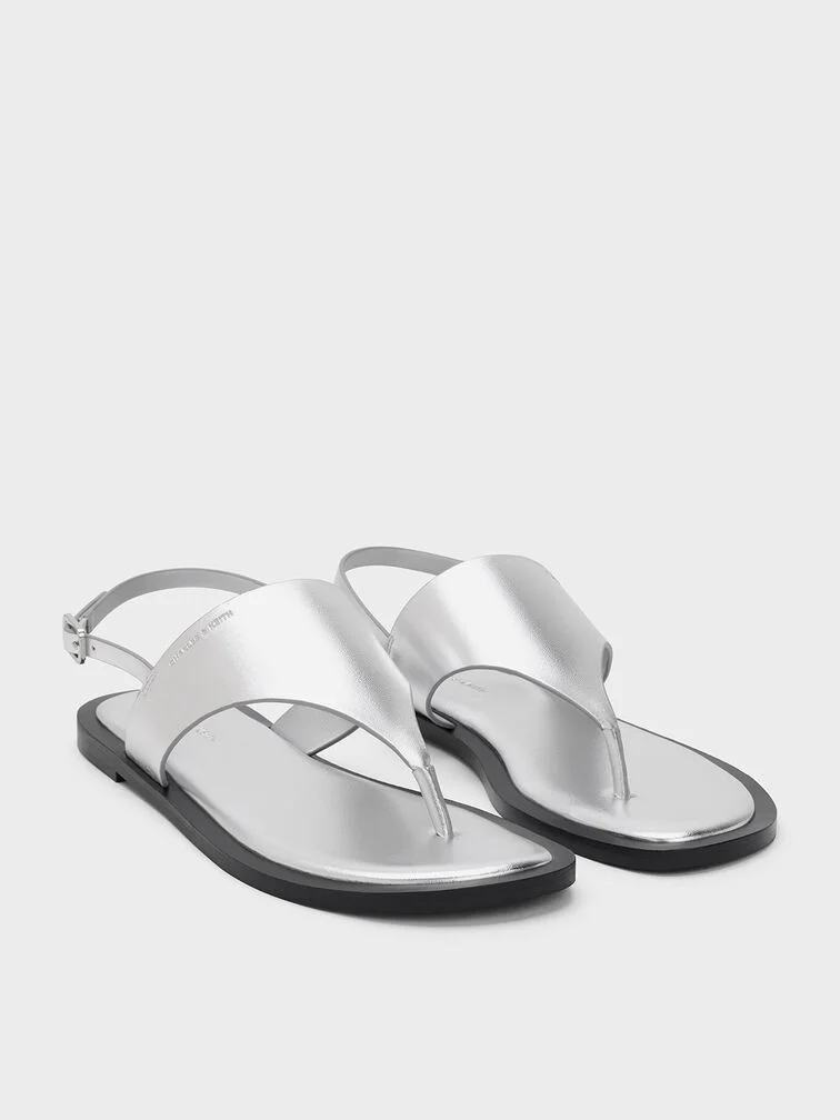 V-Strap Slingback Thong Sandals