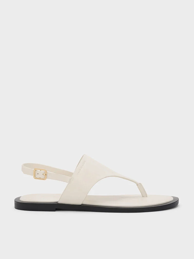 V-Strap Slingback Thong Sandals