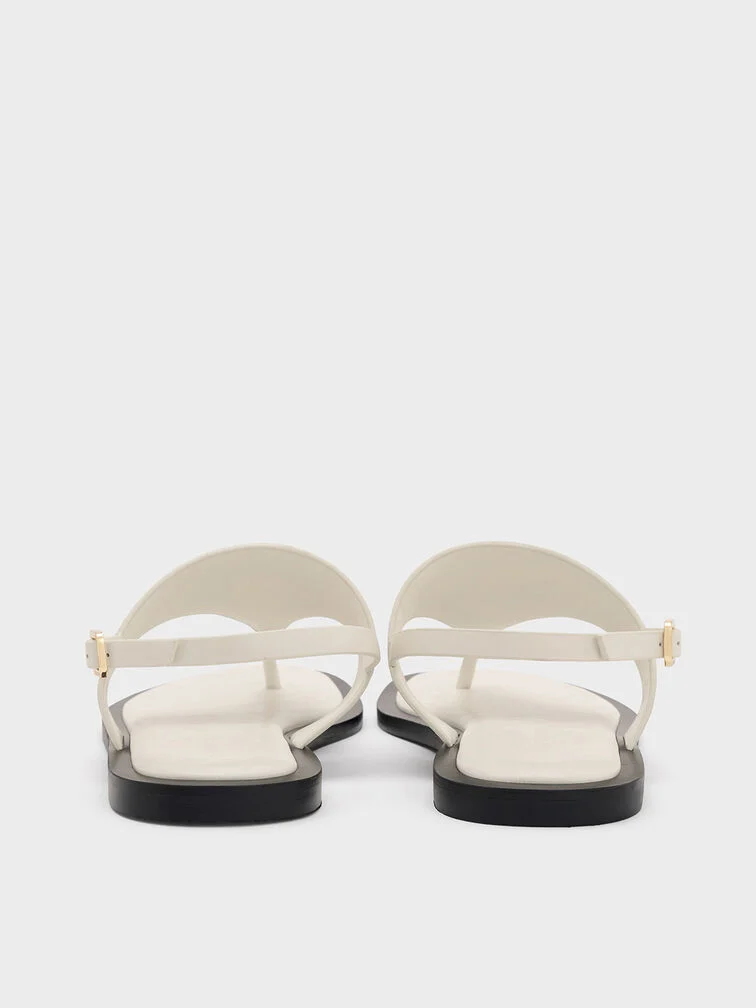 V-Strap Slingback Thong Sandals