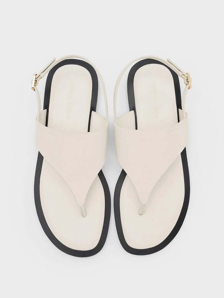 V-Strap Slingback Thong Sandals