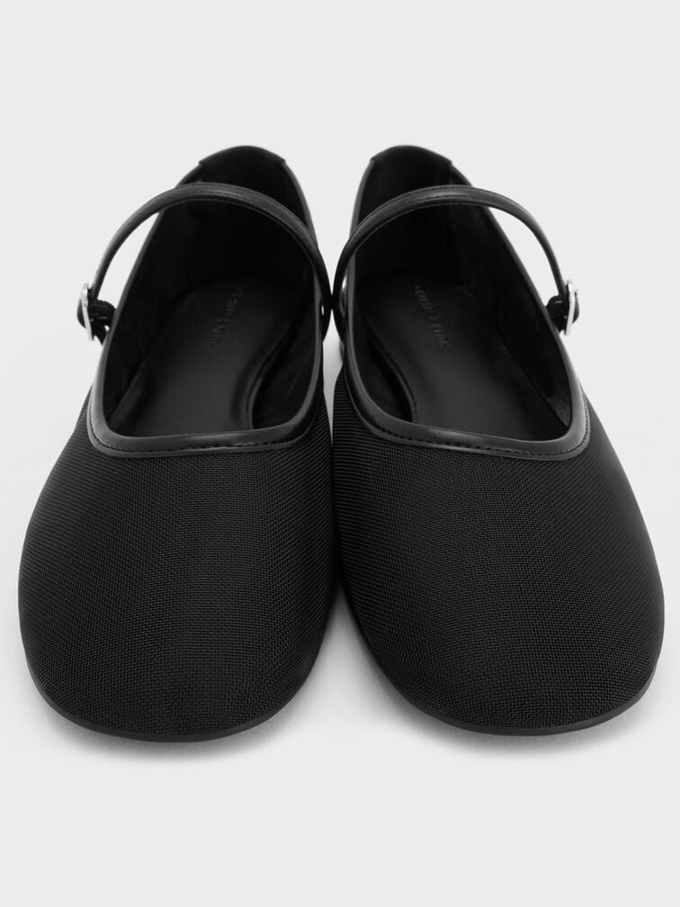 Gertrude Mesh Embroidered Floral Mary Janes