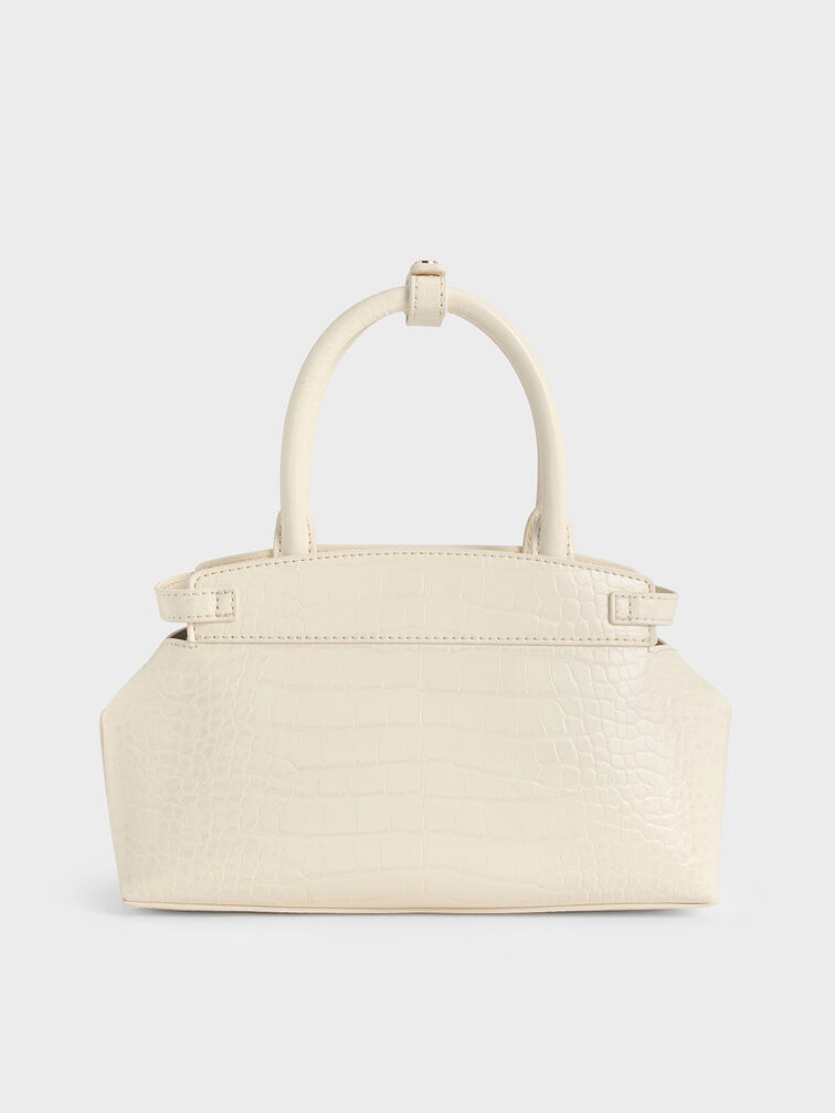 Aurelia Croc-Effect Metallic-Accent Elongated Tote