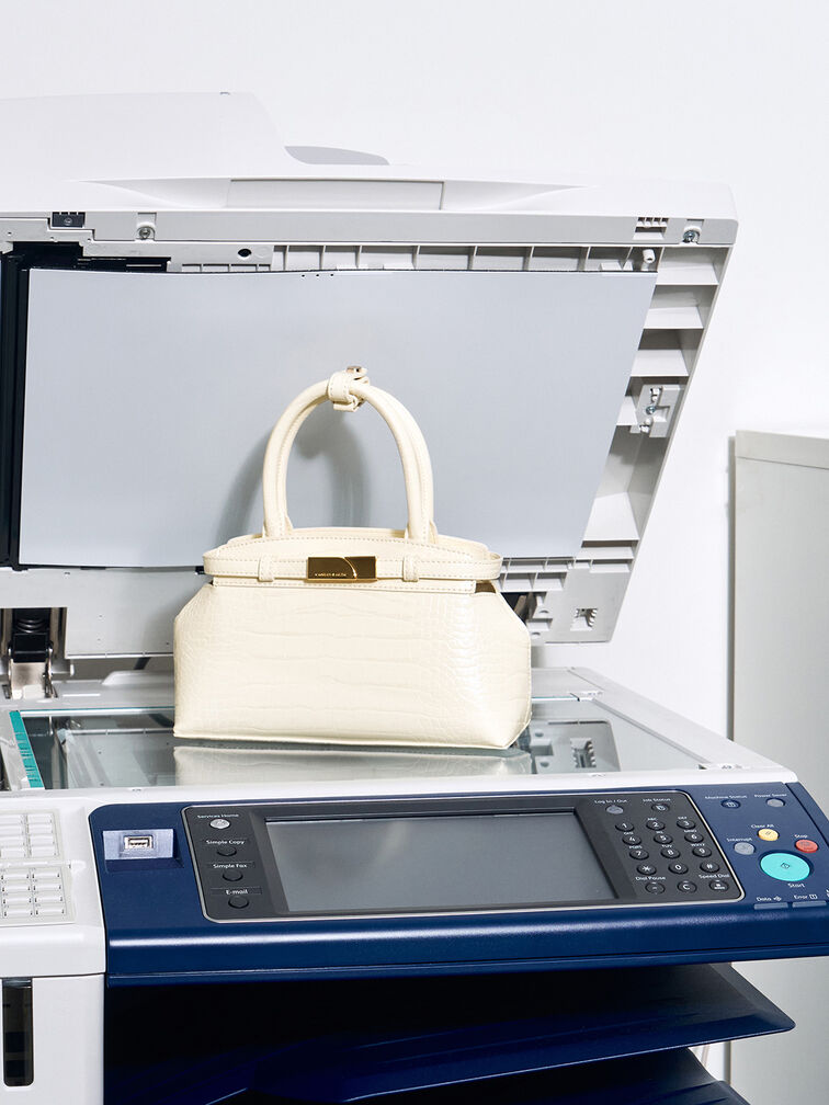 Aurelia Croc-Effect Metallic-Accent Elongated Tote