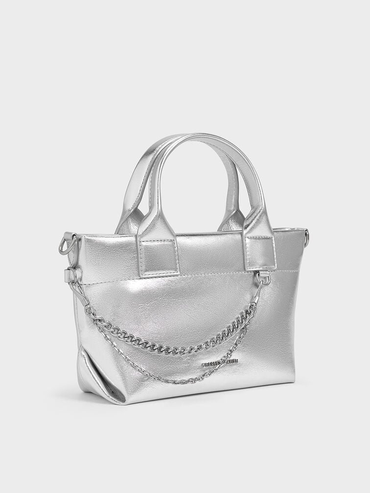 Atwood Crinkle-Effect Chain-Embellished Tote Bag
