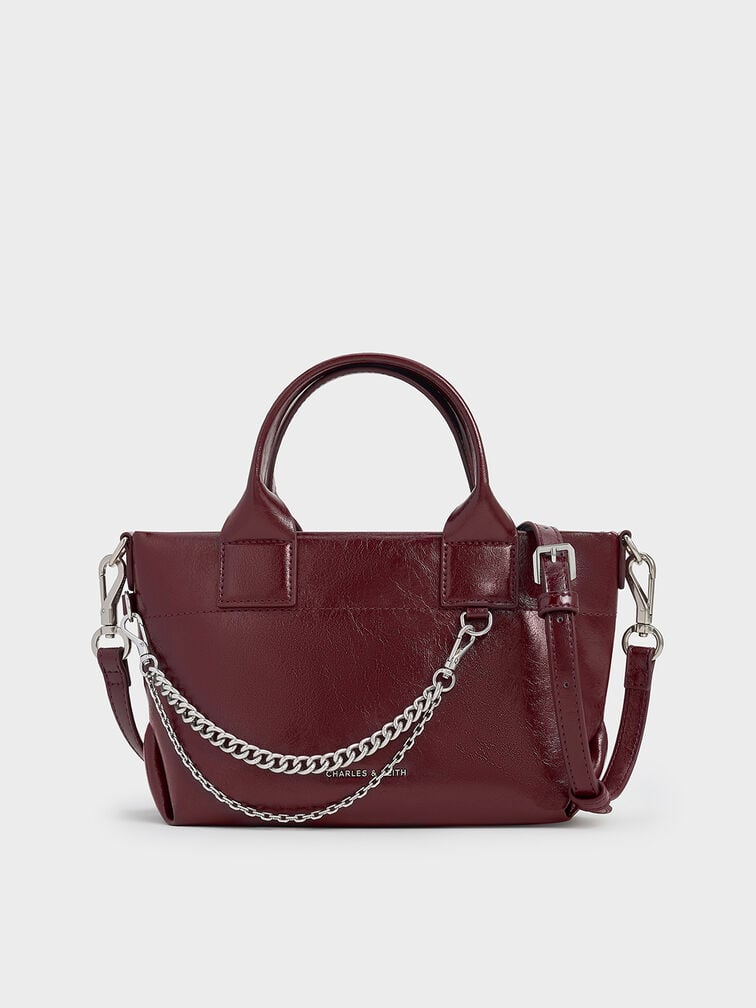 Atwood Crinkle-Effect Chain-Embellished Tote Bag