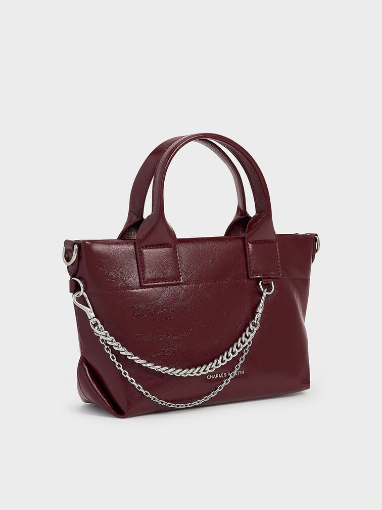 Atwood Crinkle-Effect Chain-Embellished Tote Bag