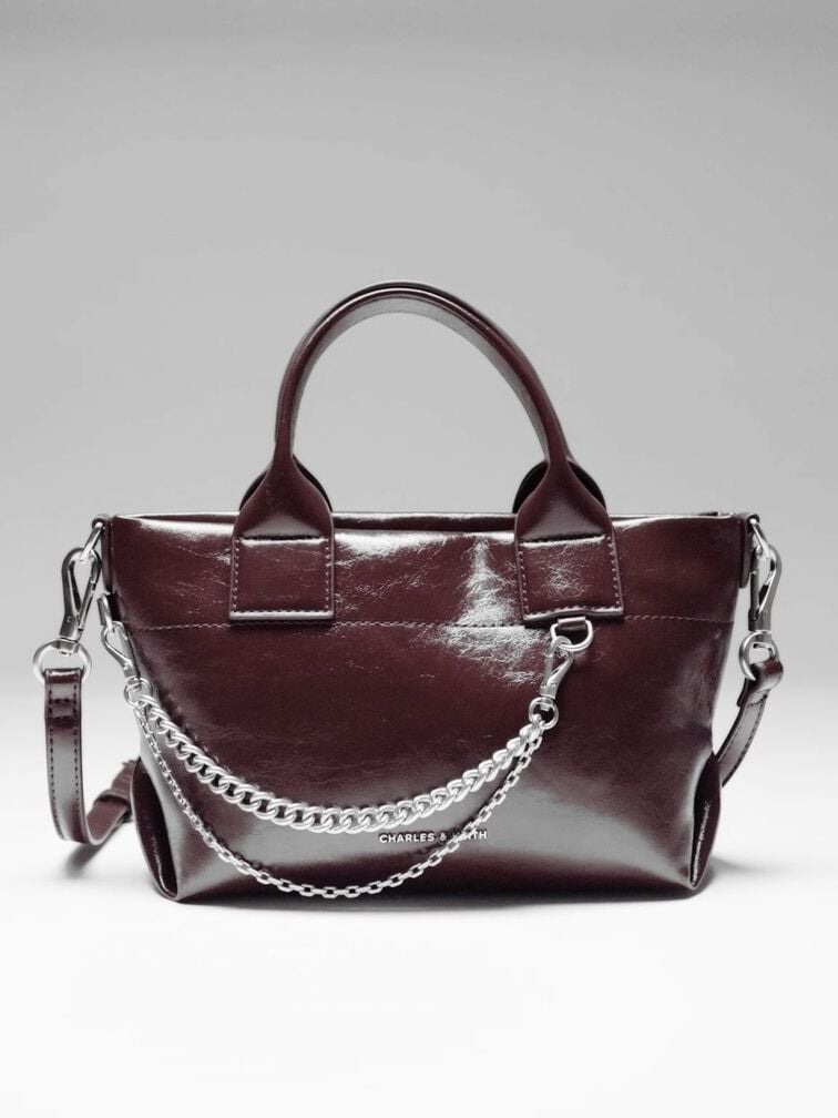 Atwood Crinkle-Effect Chain-Embellished Tote Bag