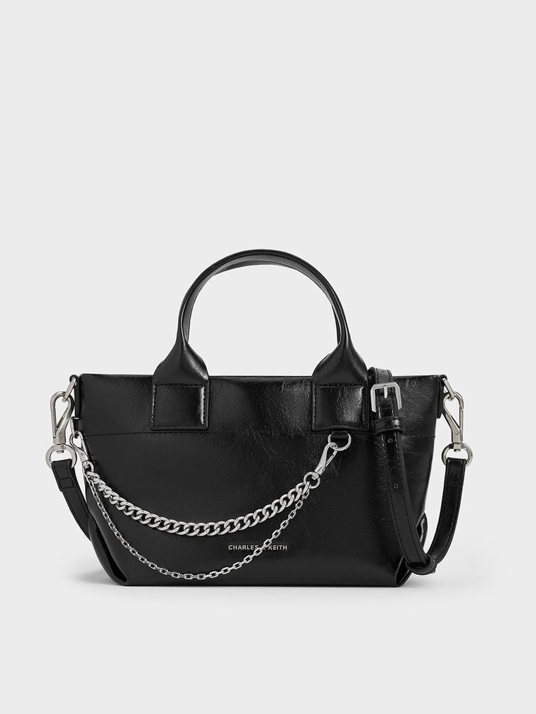 Atwood Crinkle-Effect Chain-Embellished Tote Bag
