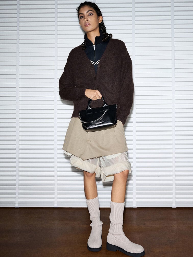 Atwood Crinkle-Effect Chain-Embellished Tote Bag