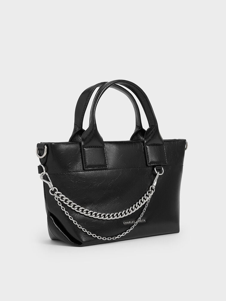 Atwood Crinkle-Effect Chain-Embellished Tote Bag