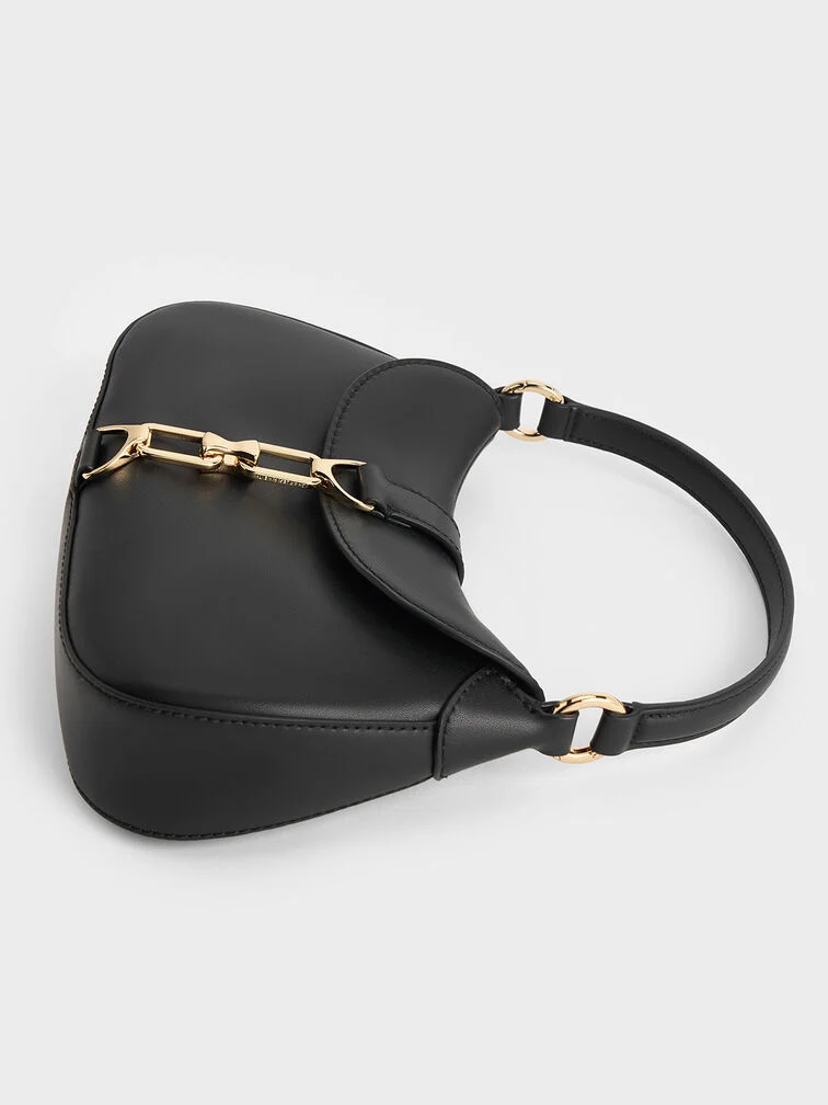 Agatha Chain-Accent Hobo Bag
