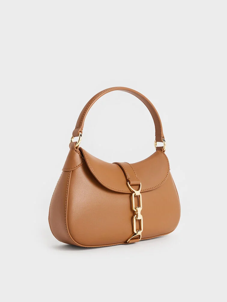 Agatha Chain-Accent Hobo Bag