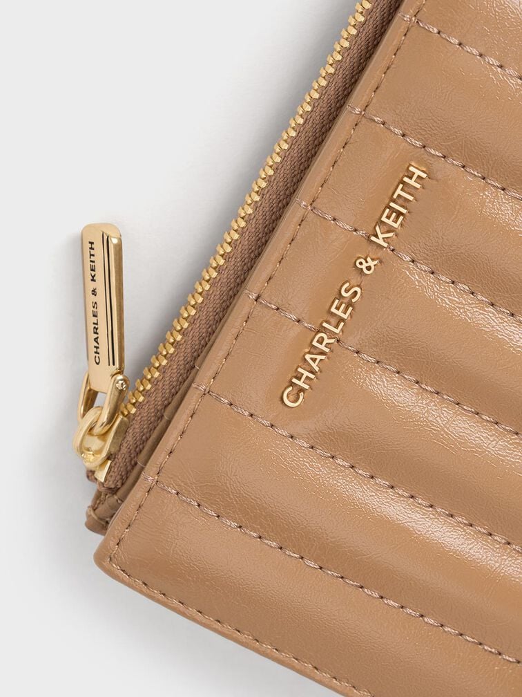 Donna Crinkle-Effect Panelled Top-Zip Wallet