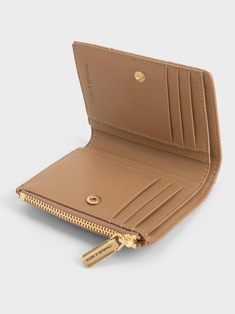 Donna Crinkle-Effect Panelled Top-Zip Wallet