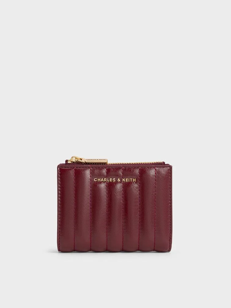 Donna Crinkle-Effect Panelled Top-Zip Wallet