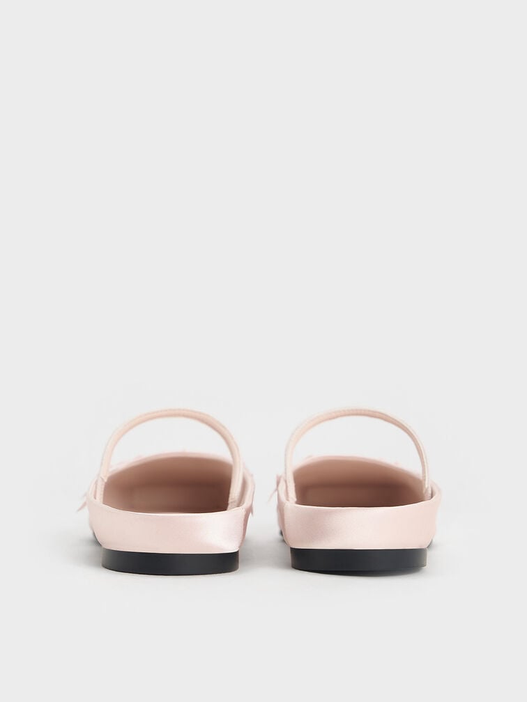Satin Bow Square-Toe Mules