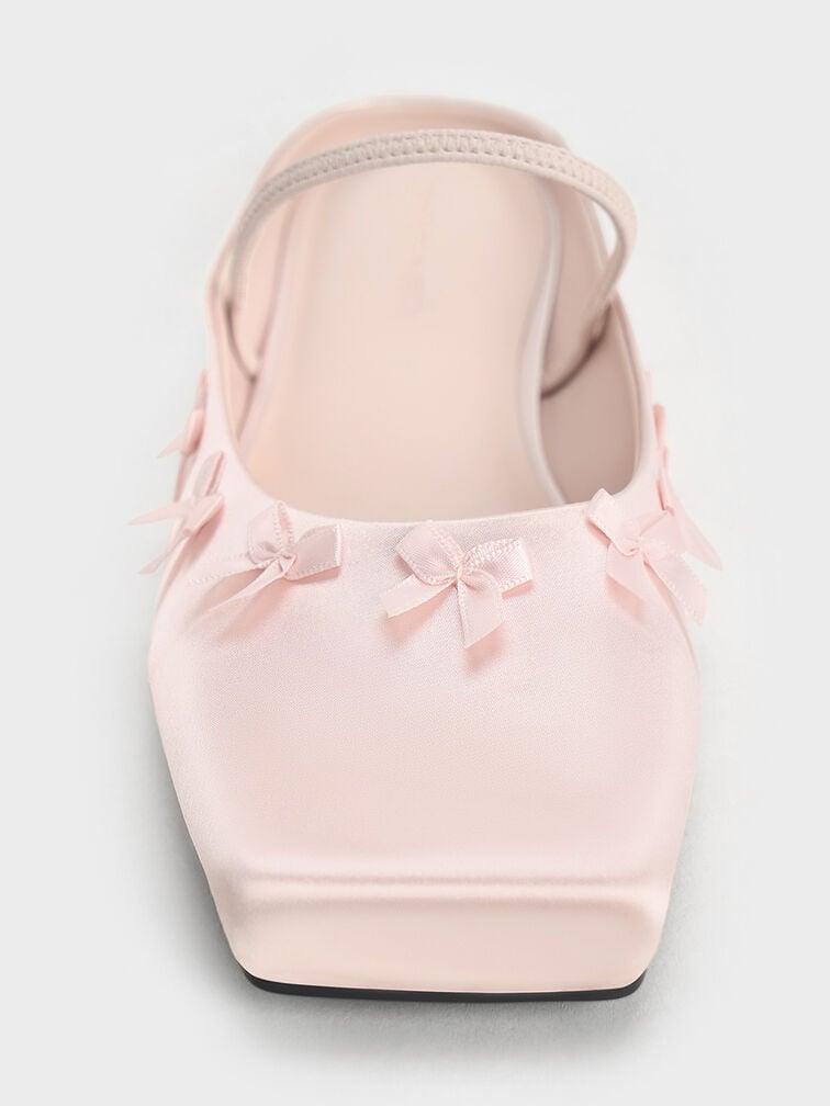 Satin Bow Square-Toe Mules