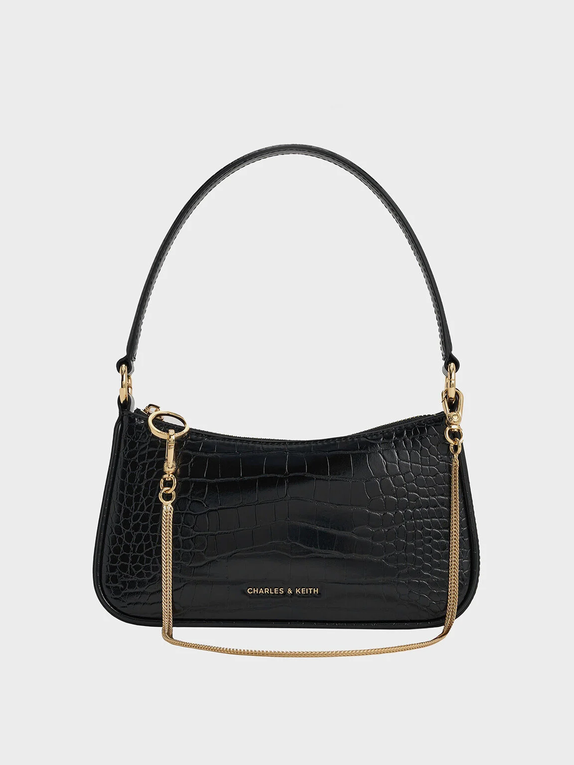 Elspeth Croc-Effect Chain-Link Shoulder Bag