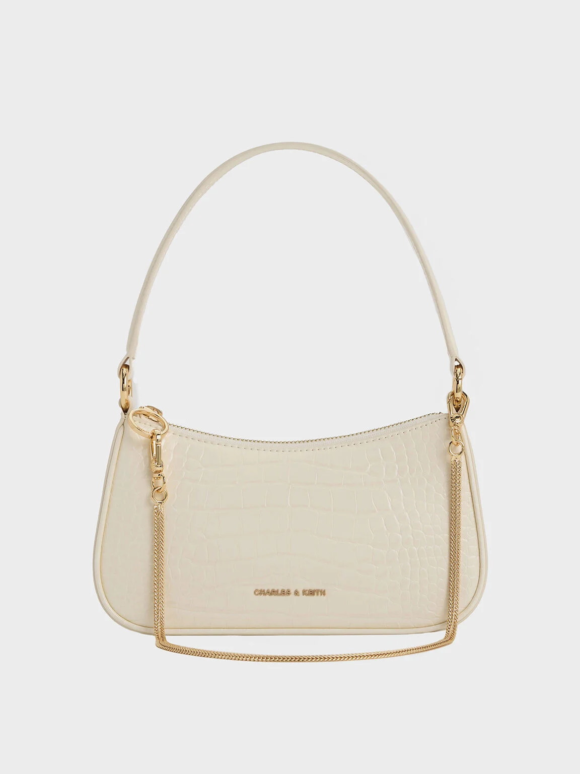 Elspeth Croc-Effect Chain-Link Shoulder Bag