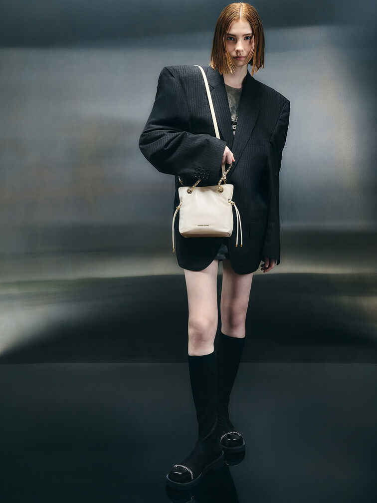 Arya Braided-Strap Double-Handle Crossbody Bag