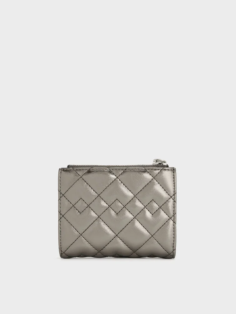 Duo Metallic Quilted Short Wallet