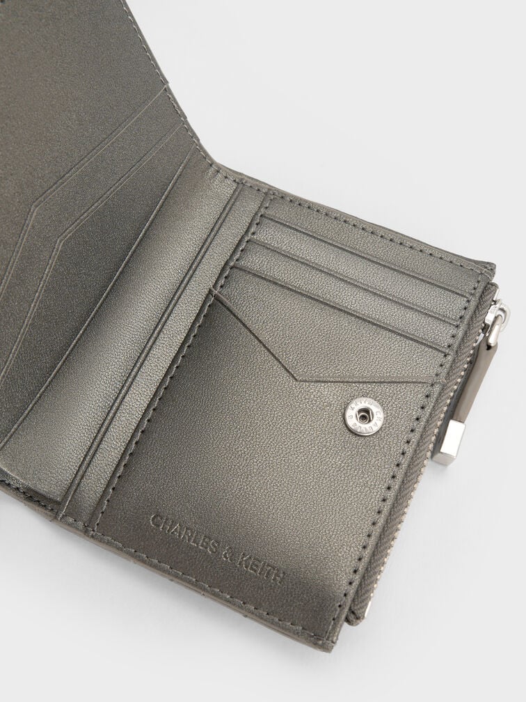 Duo Metallic Quilted Short Wallet