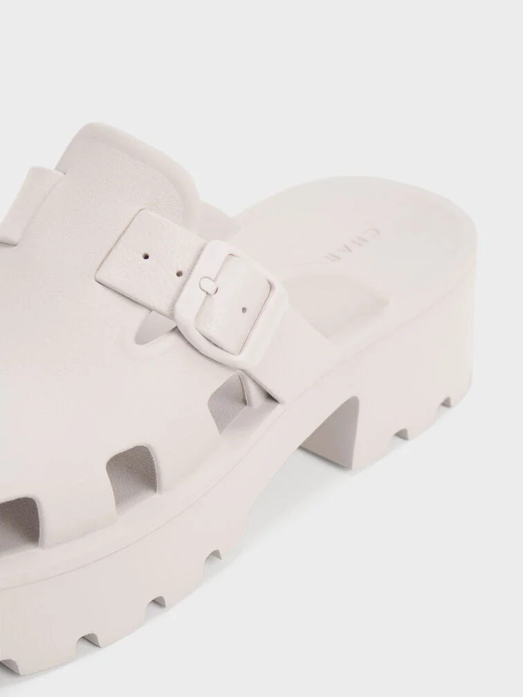 Mae Buckled Platform Mules