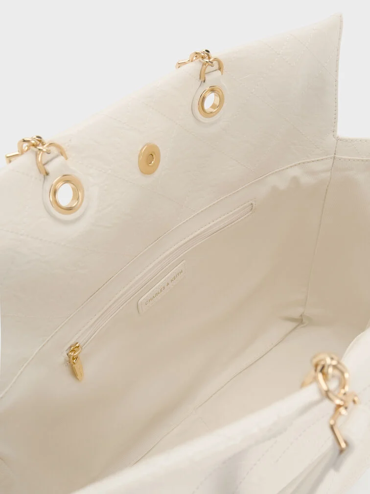 Duo Quilted Braided-Strap Drawstring Two-Way Backpack