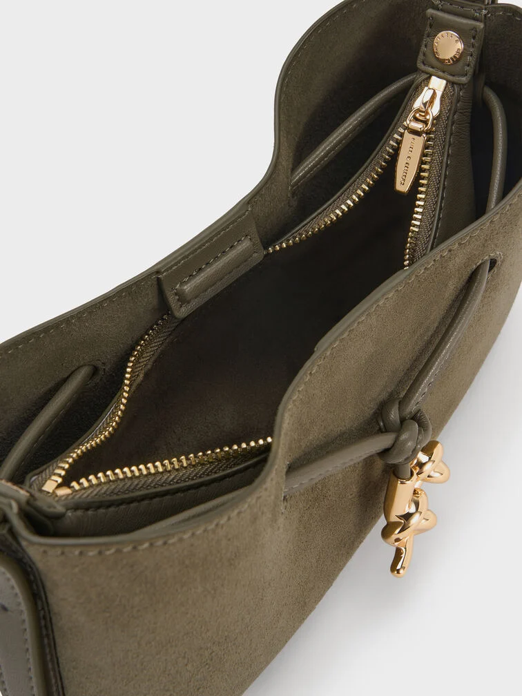 Mila Recycled Suede Shoulder Bag