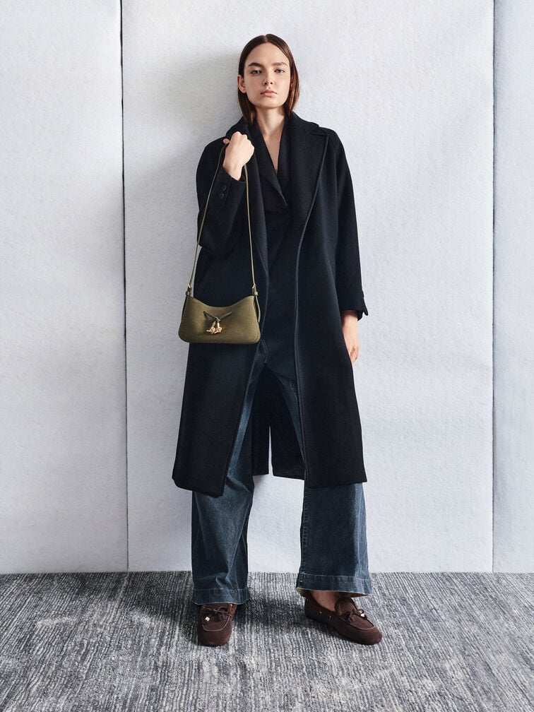 Mila Recycled Suede Shoulder Bag