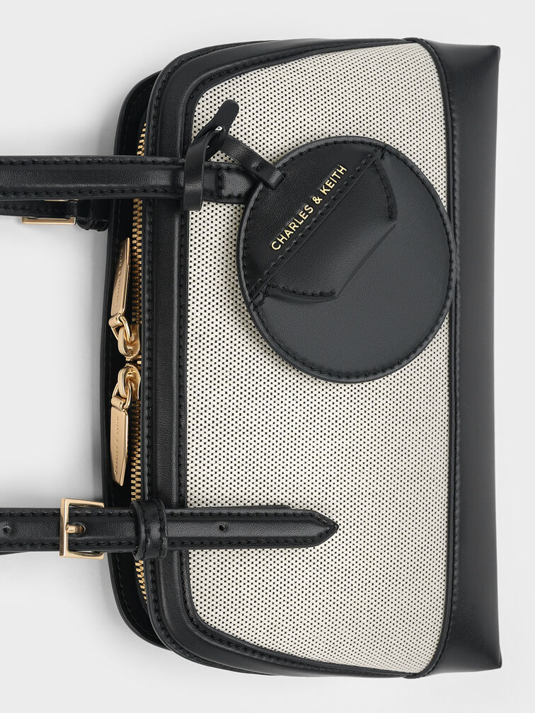 Enola Canvas Two-Tone Elongated-Handle Bag