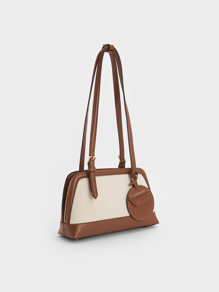 Enola Canvas Two-Tone Elongated-Handle Bag
