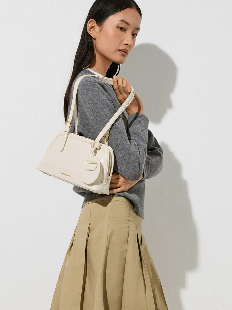 Enola Canvas Two-Tone Elongated-Handle Bag