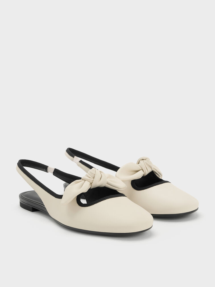 Knot-Bow Slingback Flats