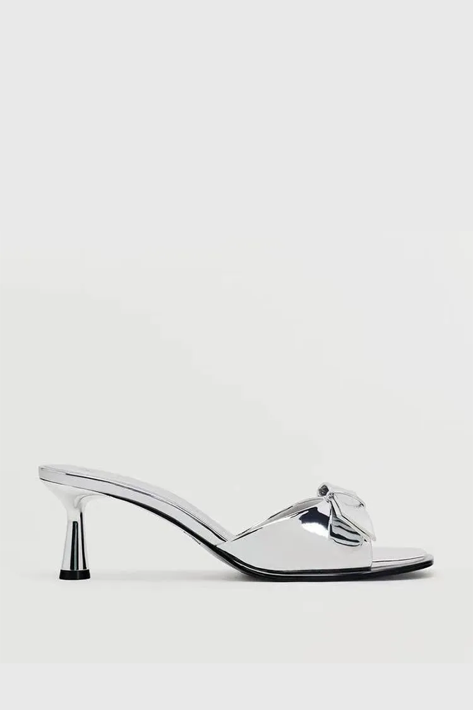 Zara Metallic Block Heels Sandals