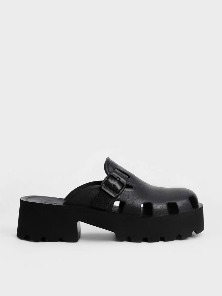 Mae Buckled Platform Mules
